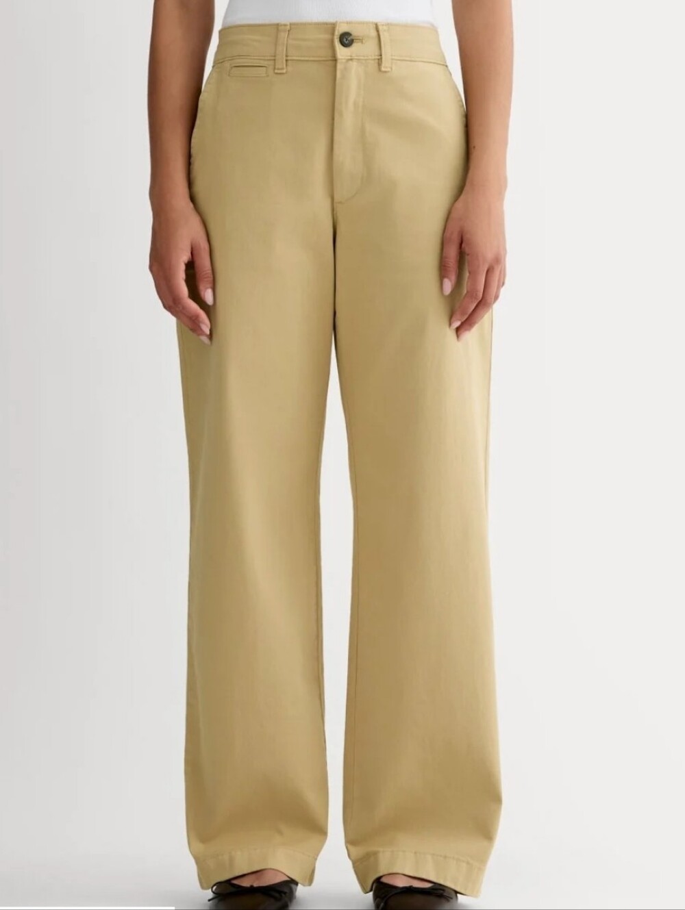 Everlane Wide Leg Chino NWT 14 High Rise Zip Fly Relaxed Fit Classic Trouser